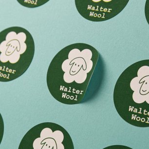 Ronde sticker eigen logo Walter Wool Logosticker